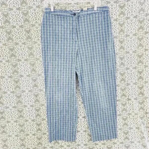 Eddie Bauer plaid wide leg crop women's pants 12+